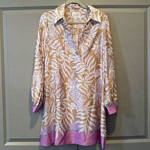 NWT Lilly Pulitzer Iralanne Long Sleeve Popover Shirt Dress Size 4 Bon Vivants